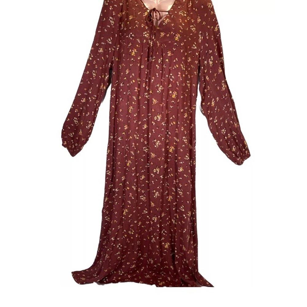 Natural life Style Vintage flowy maxi dress with side openings Boho Cottage L